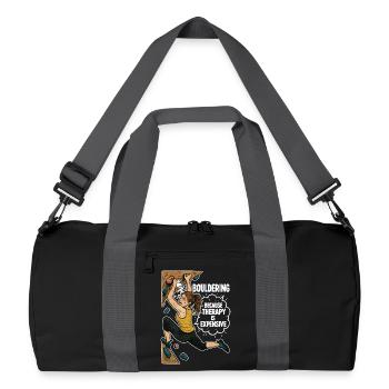 Bouldering instead of therapy – Funny climbing shirt - Recycled Duffel Bag - black/graphite grey - Front
