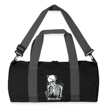 Skeleton with chain and flower - Recycled Duffel Bag - black/graphite grey - Front