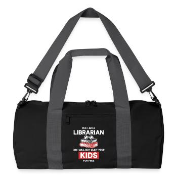 Humor Librarian Not Kids - Recycled Duffel Bag - black/graphite grey - Front