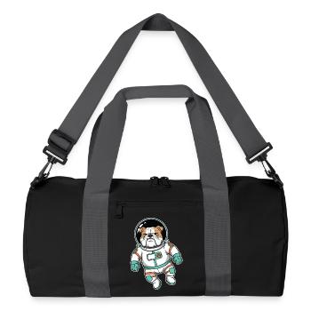 English Bulldog Dog Space Astronaut - Recycled Duffel Bag - black/graphite grey - Front