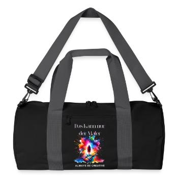 Maler Geschenk - Lustiger Maler Spruch  - Recycelte Duffel Bag - Schwarz/Graphitgrau - Vorne