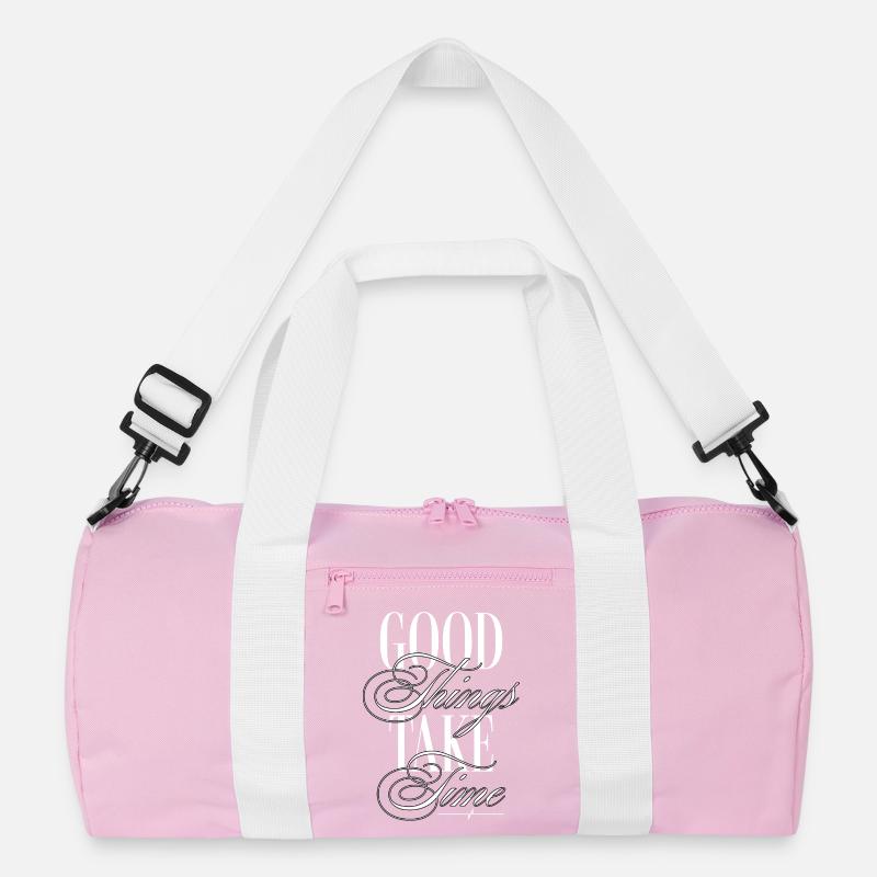 Good Things Take Time – Inspirational Typography Recycled Duffel Bag