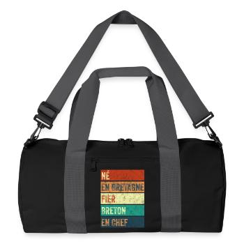 Né en Bretagne Fier Breton - Sac de sport recyclé - noir/gris graphite - Devant