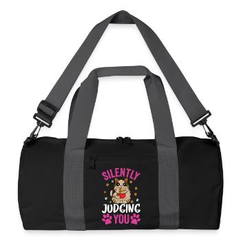 Te juger silencieusement, chat. - Sac de sport recyclé - noir/gris graphite - Devant