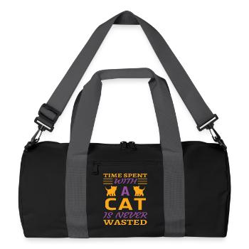 Passé du temps avec le chat - Sac de sport recyclé - noir/gris graphite - Devant