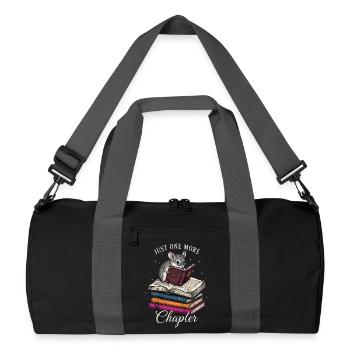 Just One More Chapter – Sweet Bookworm with Book - Recycled Duffel Bag - black/graphite grey - Front