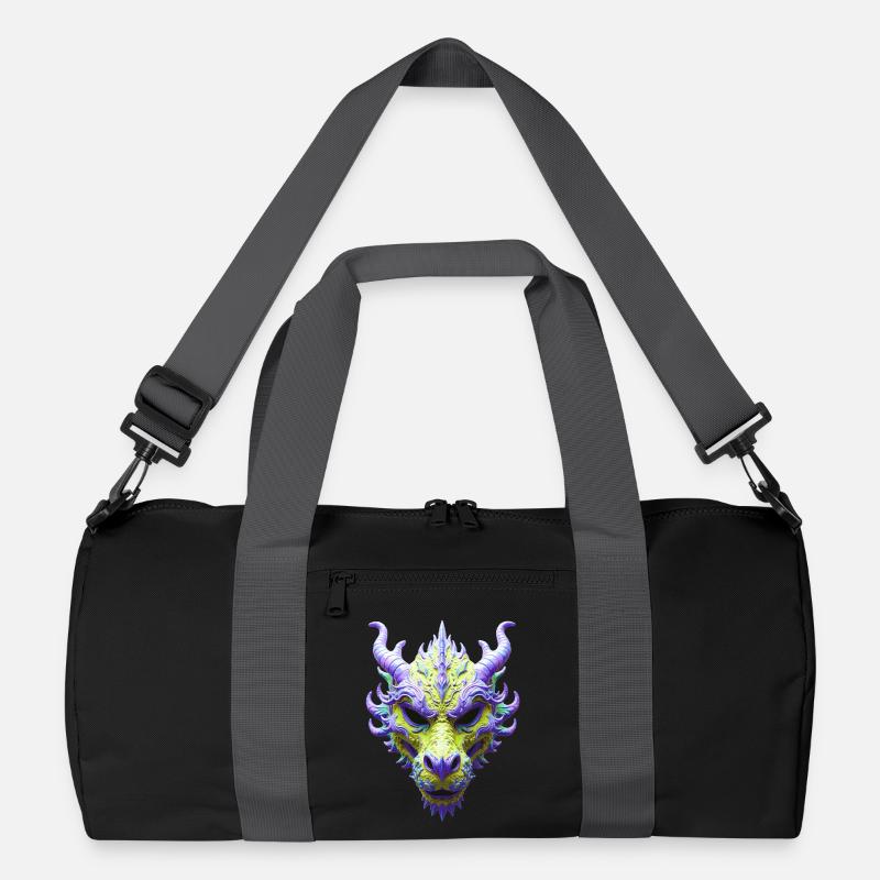 Aurora-Grüne Drachenmaske Recycelte Duffel Bag