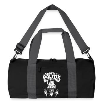 Endlich Politik mit Schale - Recycelte Duffel Bag - Schwarz/Graphitgrau - Vorne