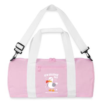 Möwe Seevogel Nen scheiss muss ich - Recycelte Duffel Bag - Rosa/Weiß - Vorne