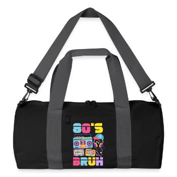 Retro Back to the 80s Vintage Design - Recycled Duffel Bag - black/graphite grey - Front