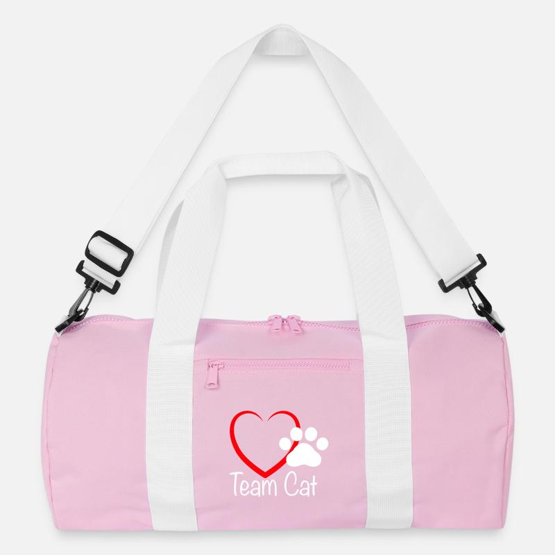Team Cat mit Herzchen Recycelte Duffel Bag