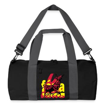 Taureau de Provence avec logo coloré - Sac de sport recyclé - noir/gris graphite - Devant