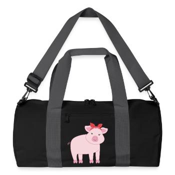 Porc porcin - Sac de sport recyclé - noir/gris graphite - Devant