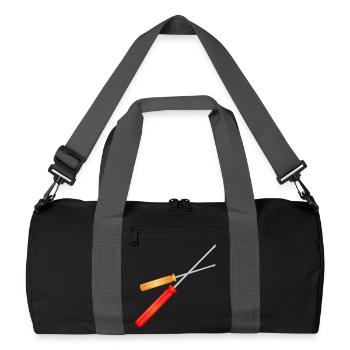 deux tournevis pour la boîte à outils - Sac de sport recyclé - noir/gris graphite - Devant