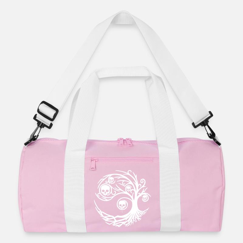 Weißer Baum mit Totenköpfen Recycelte Duffel Bag