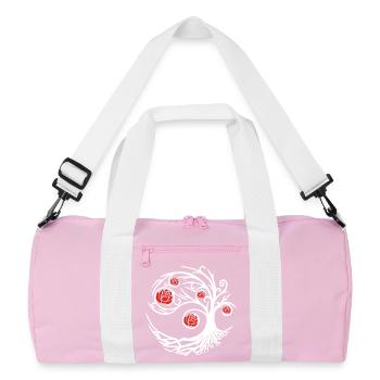 Seltsame weiße Rose - Recycelte Duffel Bag - Rosa/Weiß - Vorne