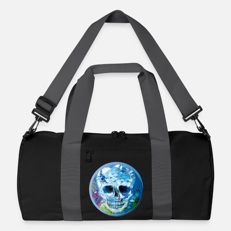 extravaganter kolorierter Totenkopf unter Wasser Recycelte Duffel Bag