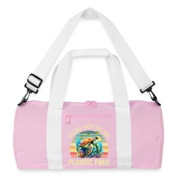 Sea Turtle Environmental Protection - Recycled Duffel Bag - pink/white - Front