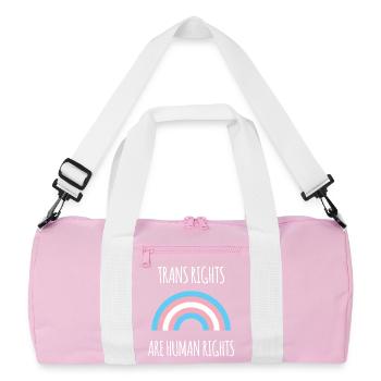 Pride Month - Trans Rights Art Human Rights - Recycled Duffel Bag - pink/white - Front