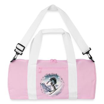 Ski Vintage Freeride / Skieur Futuriste - Sac de sport recyclé - rose/blanc - Devant