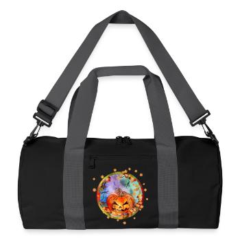 Citrouille d’Halloween dans l’ambiance automnale avec les étoiles - Sac de sport recyclé - noir/gris graphite - Devant