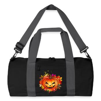 Citrouille d’Halloween avec graffiti automnal - Sac de sport recyclé - noir/gris graphite - Devant