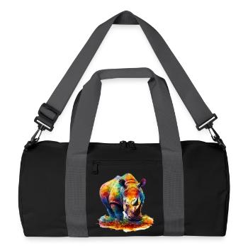 Rhinocéros - Sac de sport recyclé - noir/gris graphite - Devant