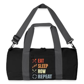 Manger, dormir, ramer, répéter - Sac de sport recyclé - noir/gris graphite - Devant