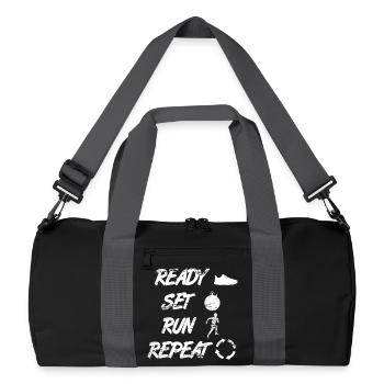 Ready Set Run Repeat - Recycelte Duffel Bag - Schwarz/Graphitgrau - Vorne