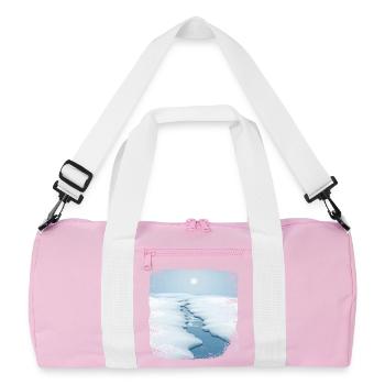 Stream in the snow with frayed edge - Recycled Duffel Bag - pink/white - Front