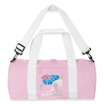 Australie Kangourou Bande dessinée Drapeau Nature Animaux Logo - Sac de sport recyclé - rose/blanc - Devant