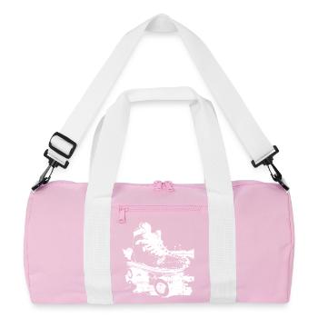 Roller Skates Graphic - Recycled Duffel Bag - pink/white - Front