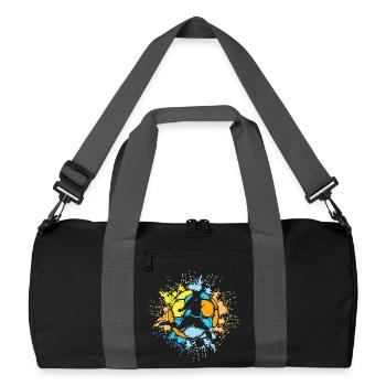 Football Couleur Explosion Joueur Soleil Couleurs Vives - Sac de sport recyclé - noir/gris graphite - Devant