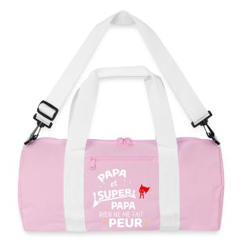 Supervater und Held Supervater - Recycelte Duffel Bag - Rosa/Weiß - Vorne