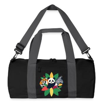 Tiger Panda Zebra - Recycled Duffel Bag - black/graphite grey - Front