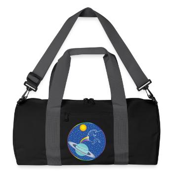Licorne arc en ciel - Sac de sport recyclé - noir/gris graphite - Devant