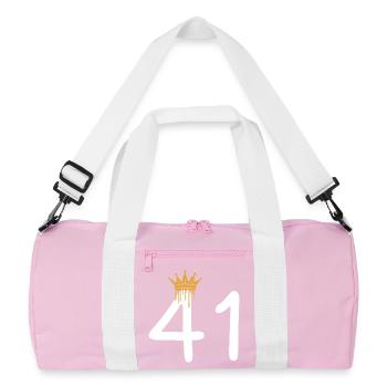 Königliche Graffiti-Nummer 41 - Recycelte Duffel Bag - Rosa/Weiß - Vorne