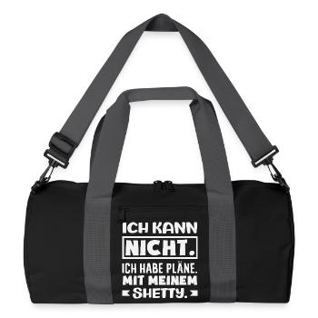 Shetty Pferde Pferdemädchen Reiten Ponyfans Reiter - Recycelte Duffel Bag - Schwarz/Graphitgrau - Vorne