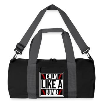 Calm Like Bomb Paradox Ironie Humor Explosiv Witz - Recycelte Duffel Bag - Schwarz/Graphitgrau - Vorne