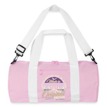 2008 Vintage Birthday Retro Gift - Recycled Duffel Bag - pink/white - Front