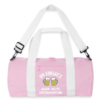 Deux chopes à bière contre le sous-houblonnement aigu en action - Sac de sport recyclé - rose/blanc - Devant