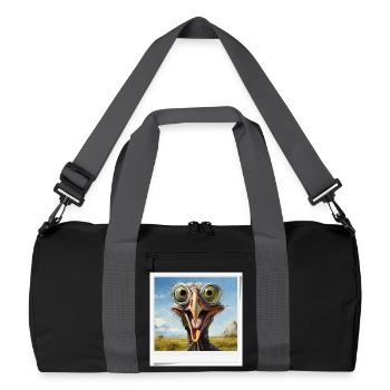 Eccentric Bird with Spectacle Lenses - Recycled Duffel Bag - black/graphite grey - Front
