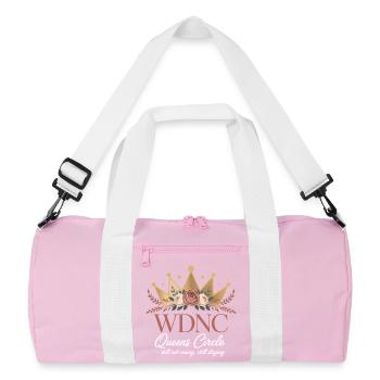 WDNC Queens Circle Still Not Caring Still Slaying - Recycled Duffel Bag - pink/white - Front