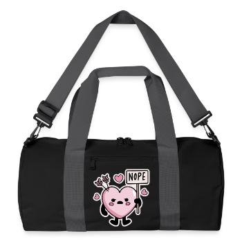 Kawaii Heart Nope Sign Anti Valentine’s Day - Sac de sport recyclé - noir/gris graphite - Devant