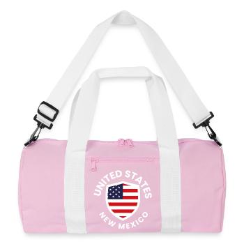 American flag emblem in shield New Mexico - Recycled Duffel Bag - pink/white - Front
