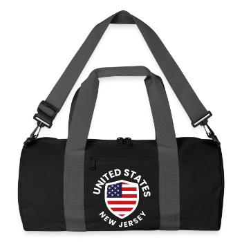 USA New Jersey Flag Badge - Recycled Duffel Bag - black/graphite grey - Front