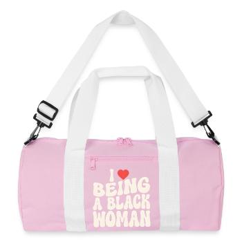 Déclaration d’identité de la fière femme noire - Sac de sport recyclé - rose/blanc - Devant