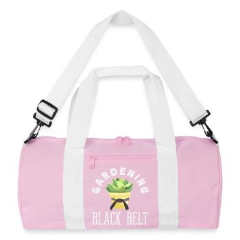 Gardening Black Belt Plant Lover Gardener - Recycled Duffel Bag - pink/white - Front