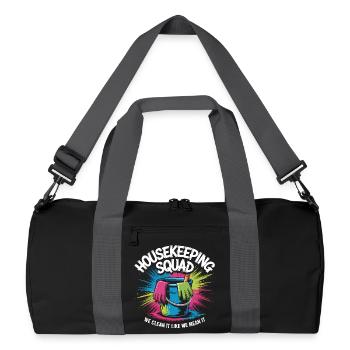 Conception de nettoyage amusante - Sac de sport recyclé - noir/gris graphite - Devant