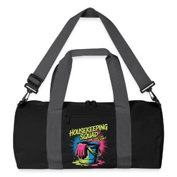 Conception de nettoyage amusante - Sac de sport recyclé - noir/gris graphite - Devant